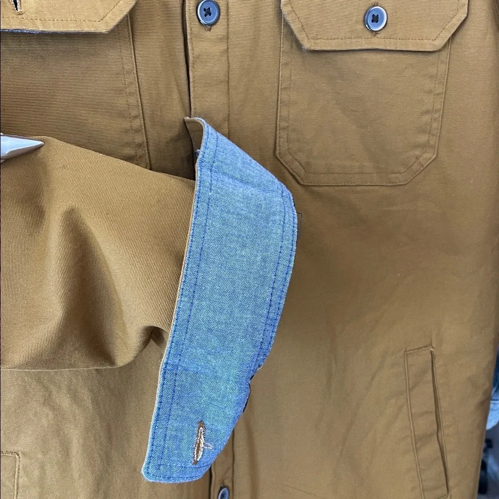 Tailor Vintage Tan canvas Barn Jacket with Black Details size M
